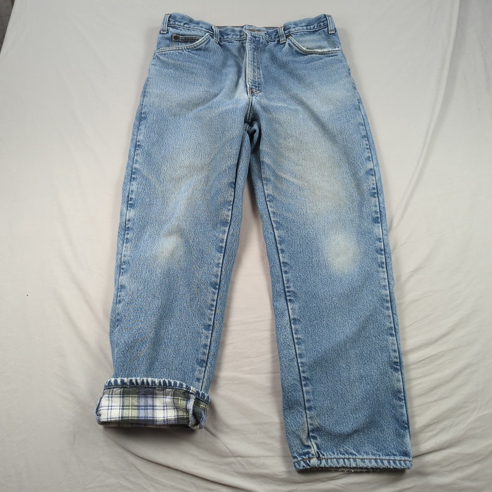 Vintage Dickies Jeans Mens 36x30 Blue Flannel Lined Faded‎ Casual Utility